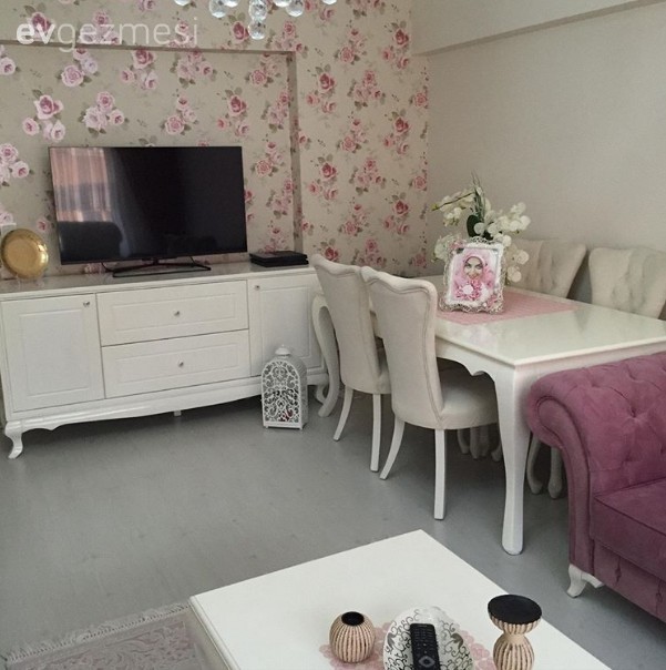 Duvar kağıdı, Salon, Tv ünitesi, Yemek Odası