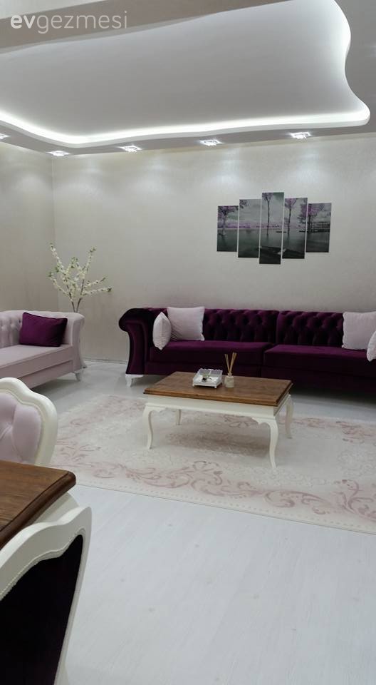 Ahşap Mobilya, Halı, Mor, Orta sehpa, Pembe, Salon