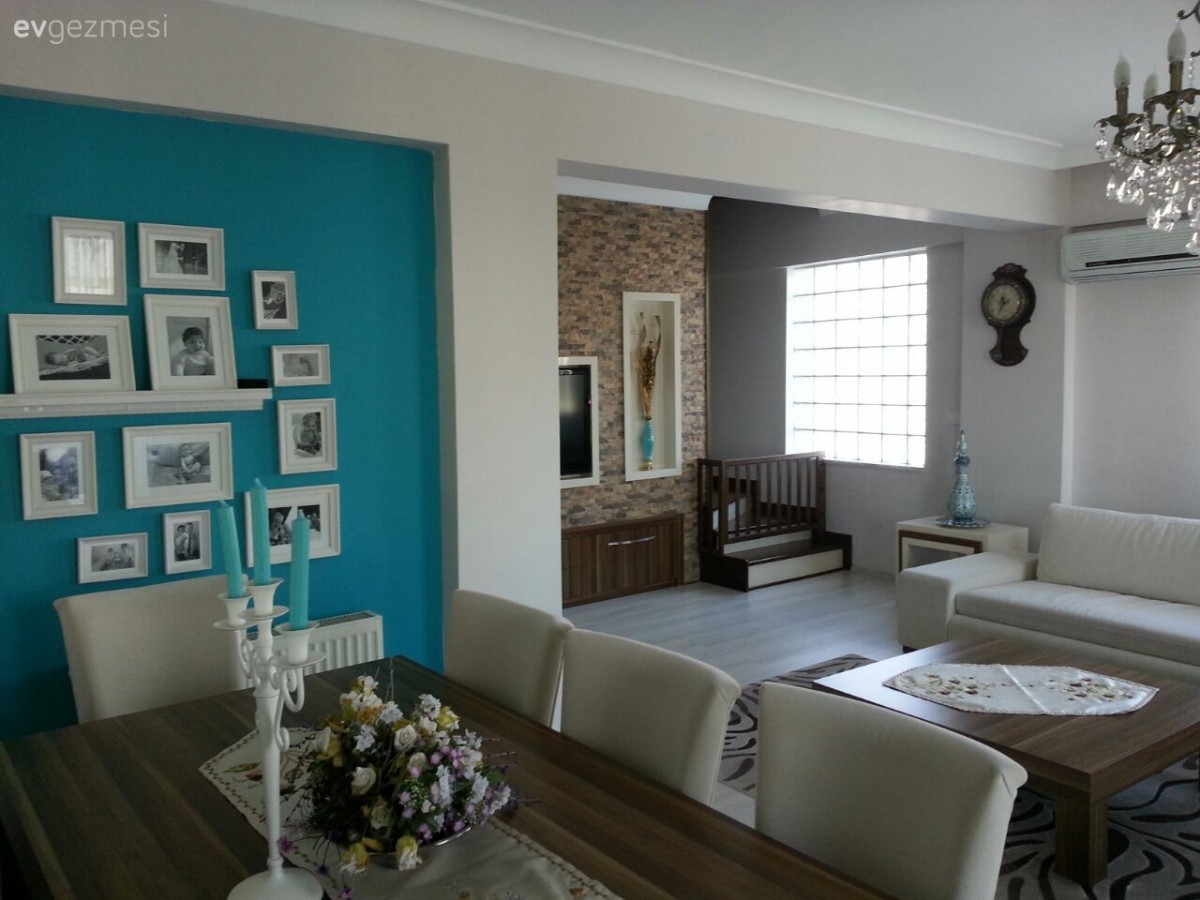 Duvar dekorasyonu, Mavi, Salon, Yemek Odası