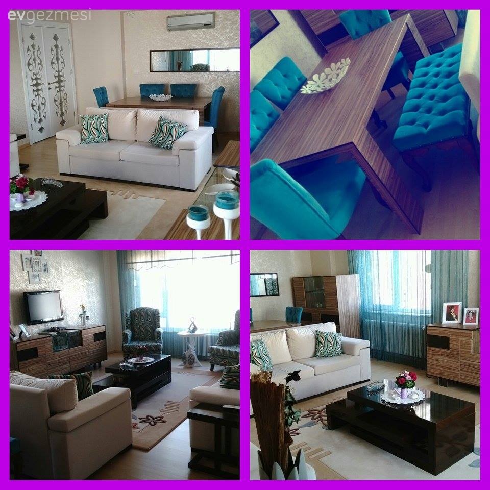 Ahşap Mobilya, Mavi, Salon, Yemek Odası