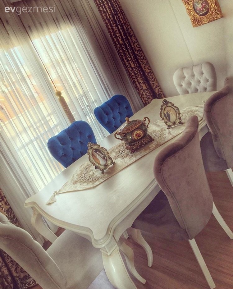 Kahverengi, Mavi, Yemek Odası