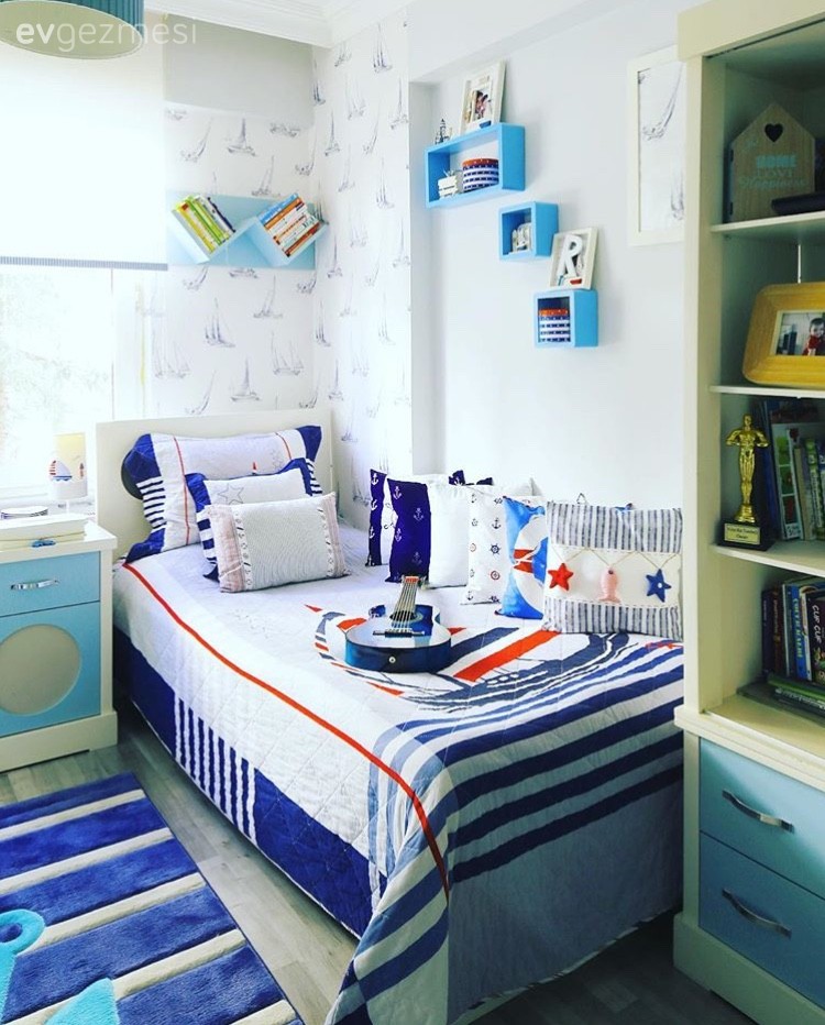 Çocuk Odası, Duvar kağıdı, Mavi