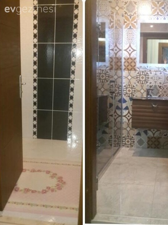 Modern banyodan, özgün ve farklı bir banyoya.. Harika dönüşüm!