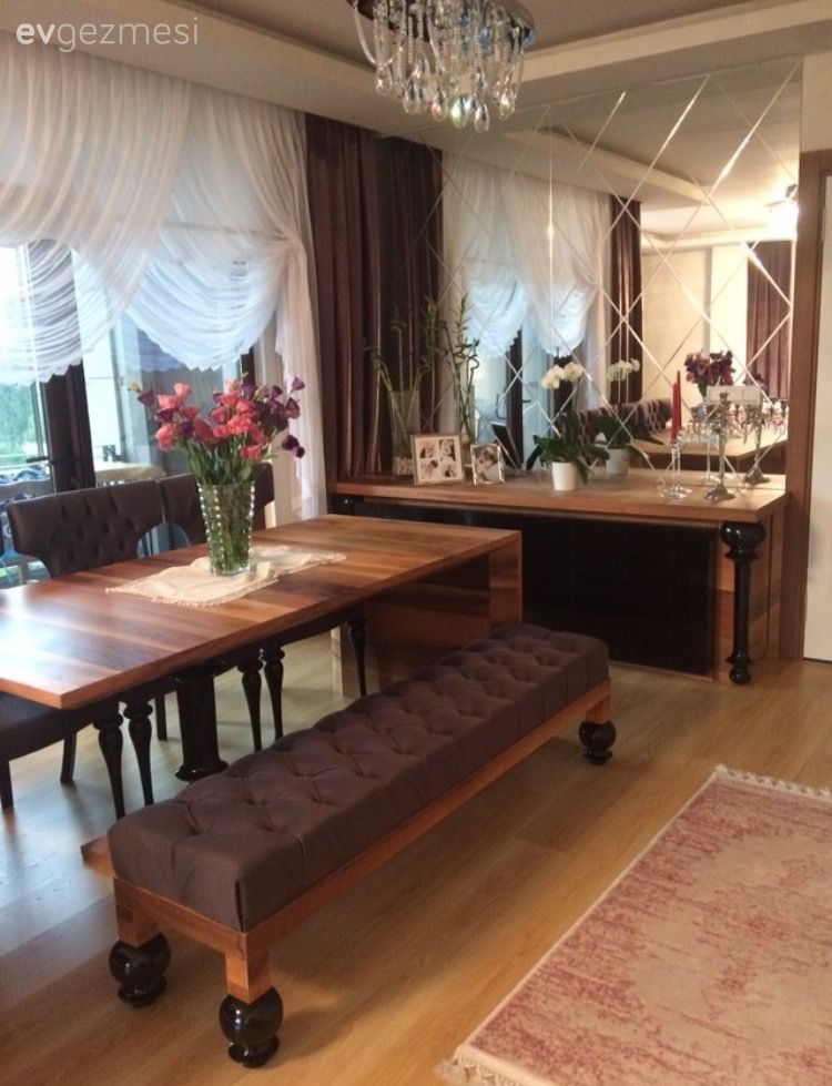 Ahşap Mobilya, Ayna, Bank, Konsol, Salon, Siyah, Yemek Odası