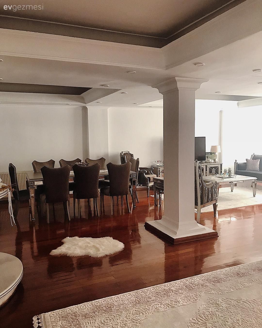 Salon, Yemek Odası, Asma tavan, Kahverengi, Büyük salon