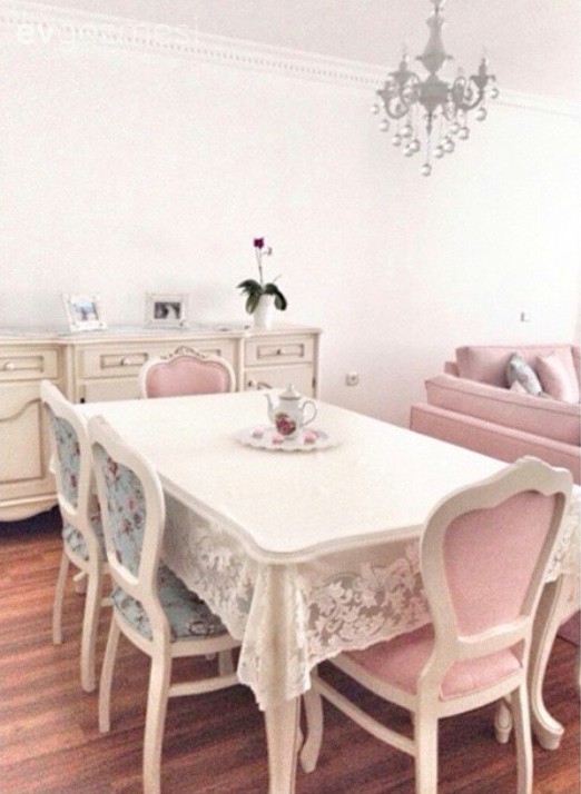 Çiçekli desen, Country, Konsol, Pembe, Yemek Odası