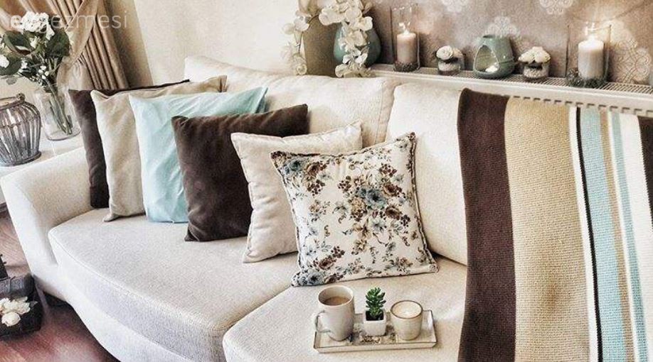 Sibel hanımın kahverengi ve mavi ile sıcaklık kazanan modern evi..