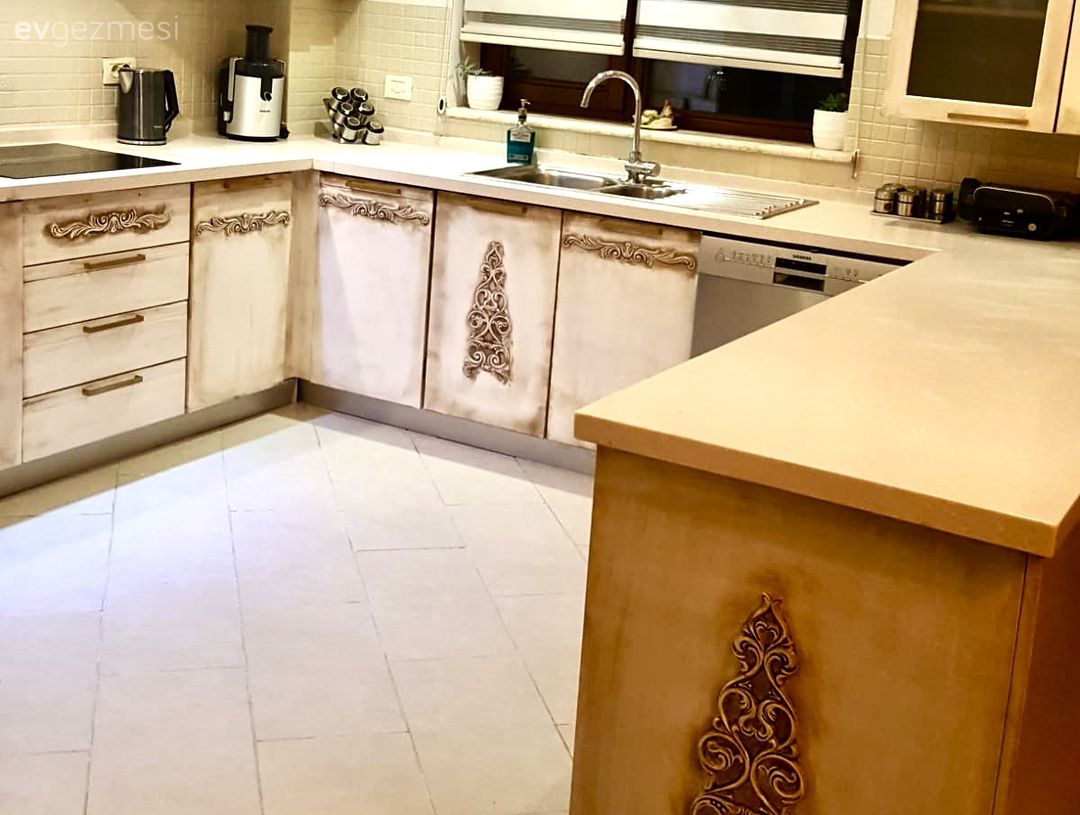 Eskitme mutfak, Mutfak boyama, Mutfak, Kendin Yap, Mutfak tadilat, Öncesi / Sonrası