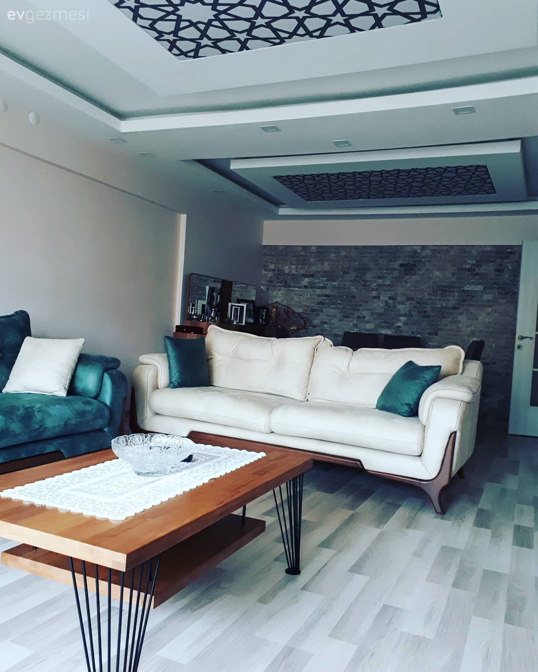 Salon, Krem, Orta sehpa, Ceviz