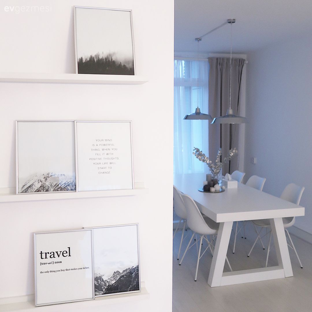 Yemek Odası, Beyaz, Duvar dekorasyonu, Salon