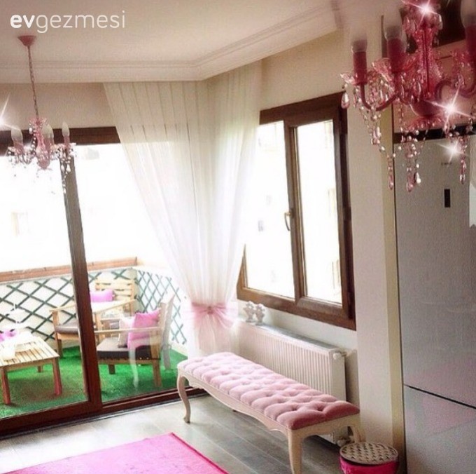 Aydınlatma, Balkon, Bank, Pembe