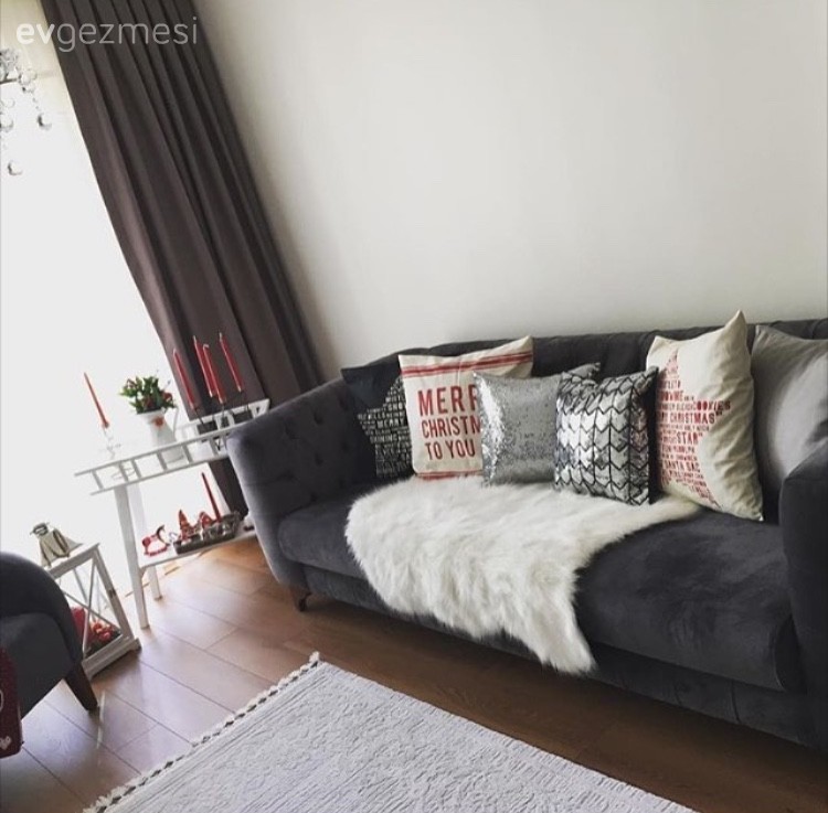 Gri, Salon, Kırlent