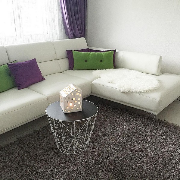 Gri, Halı, Köşe koltuk, Mor, Oturma Odası, Yeşil