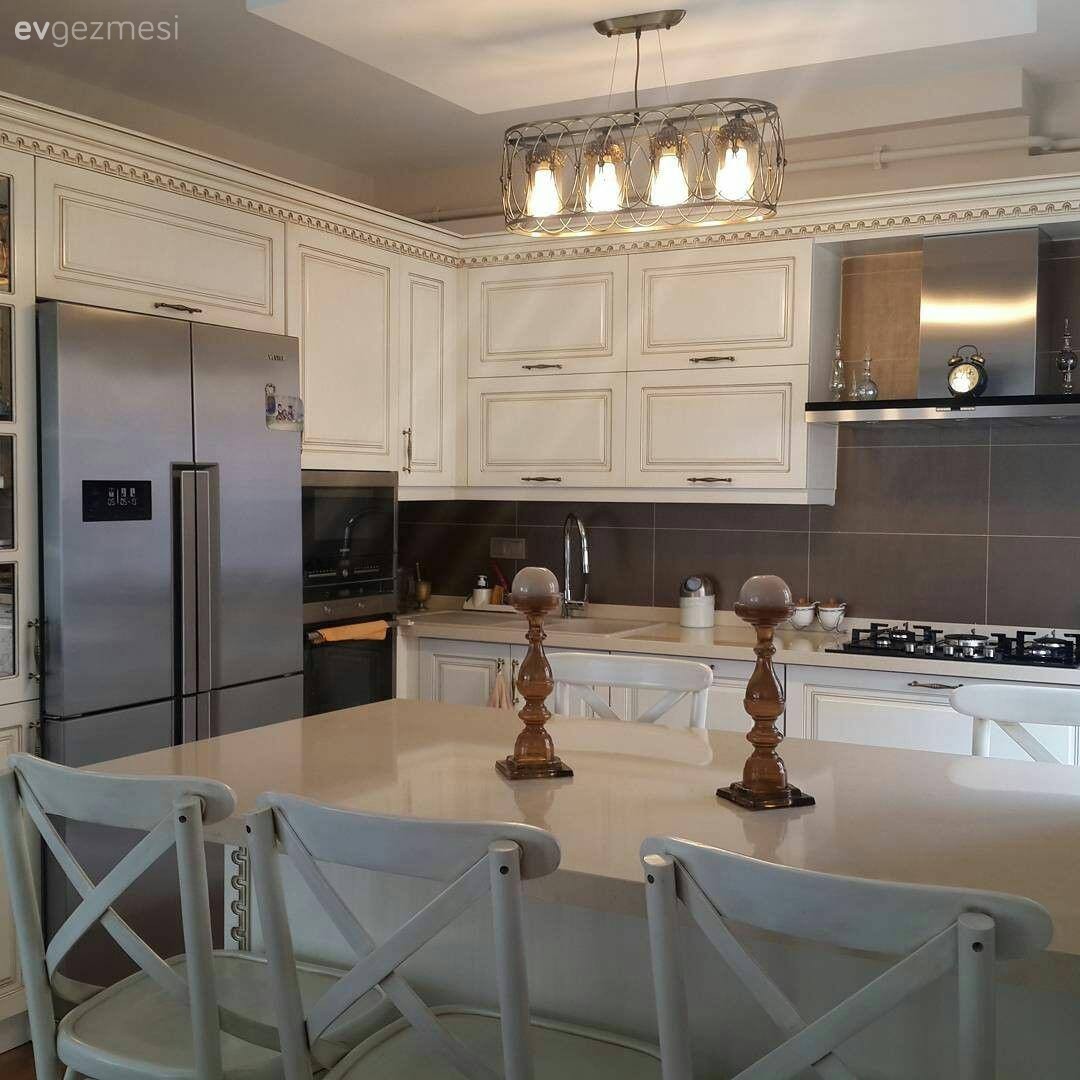 Ankastre, Avize, Beyaz mutfak, Mutfak, Ada mutfak, Aydınlatma