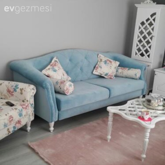 Çiçekli desen, Mavi, Salon, Sehpa