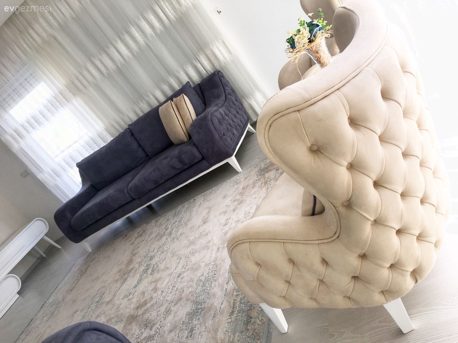 Oturma Odası, Halı, Gri, Berjer