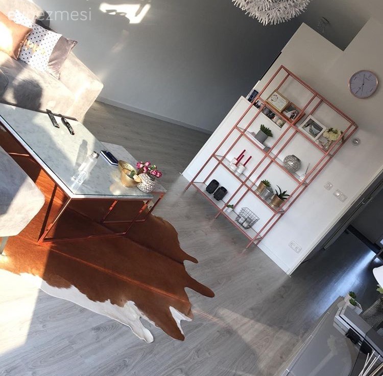 Bakır, Halı, Kendin Yap, Kitaplık, Mobilya boyama, Öncesi / Sonrası, Salon