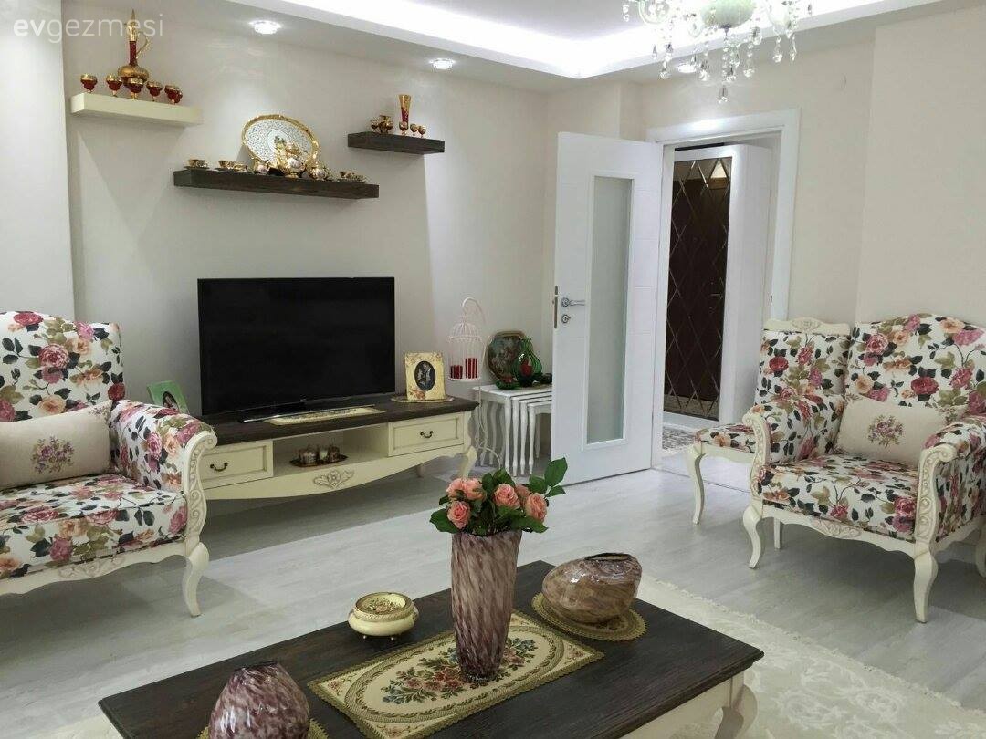 Çiçekli desen, Country, Salon, Sehpa, Tv ünitesi