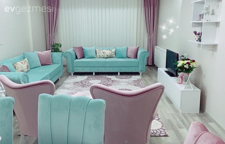 Berjer, Fon perde, Salon, Tv ünitesi, Perde