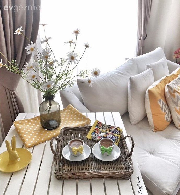 Salon, Sarı, Sunum, Kırlent