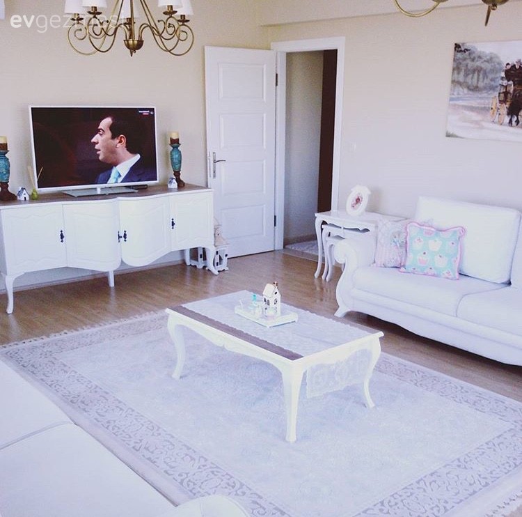 Beyaz, Halı, Salon, Sehpa, Tv ünitesi