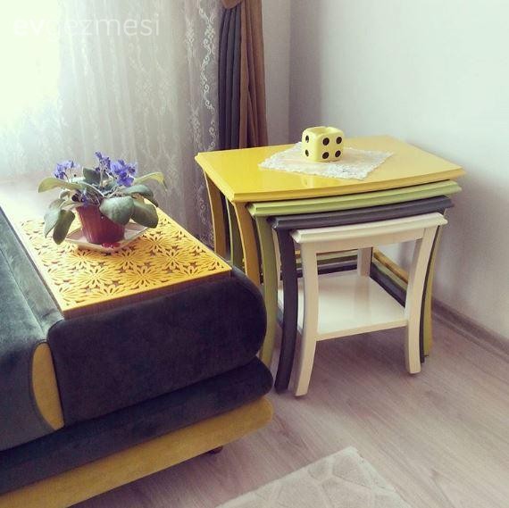 Kahverengi, Oturma Odası, Sarı, Sehpa