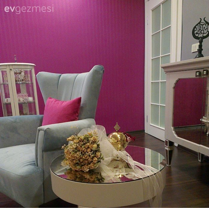 Berjer, Mavi, Salon, Sehpa