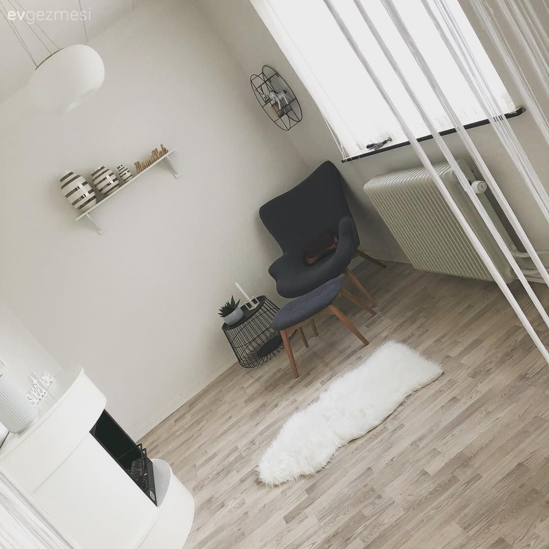 Salon, Berjer, Gri, Şömine