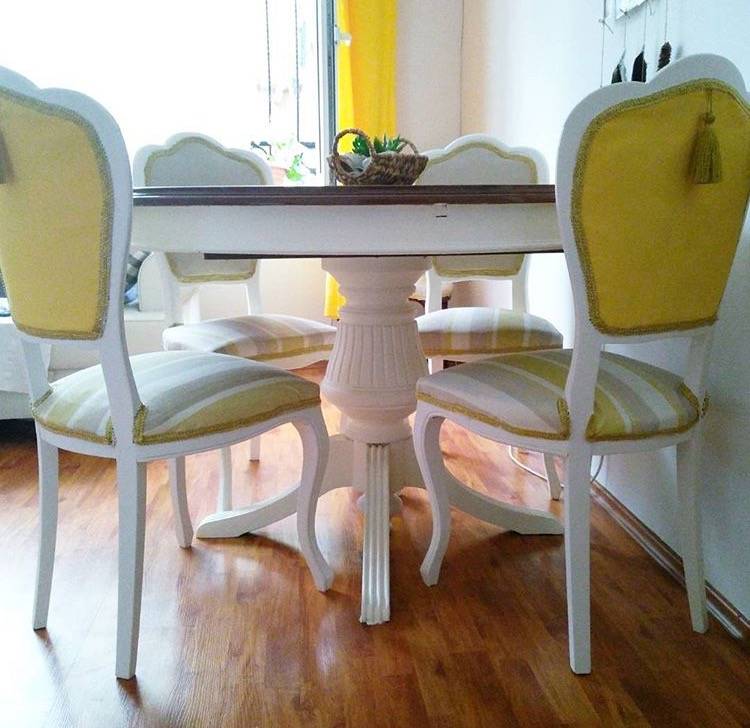 Kendin Yap, Mobilya boyama, Öncesi / Sonrası, Sarı, Yemek Odası