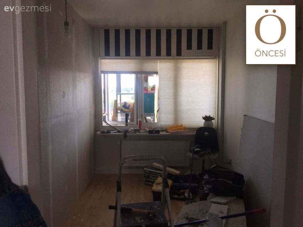 Bu 2 odanın dekorasyonu tamamen el emeği. Çıtalar ile bölünmüş duvarlarla zenginleşen dekor...