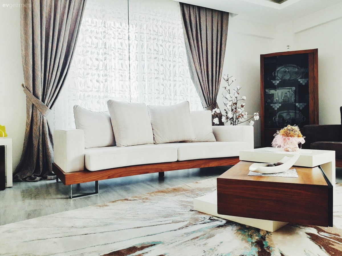 Halı, Kahverengi, Orta sehpa, Perde, Salon