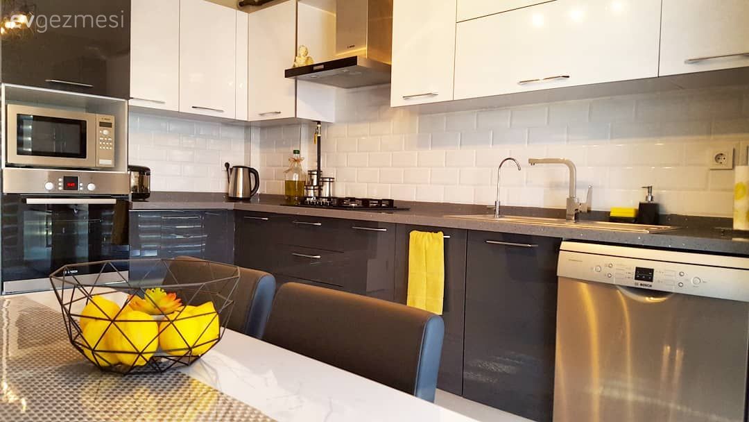 Modern mutfak, Gri mutfak, Mutfak masası, Ankastre, Mutfak