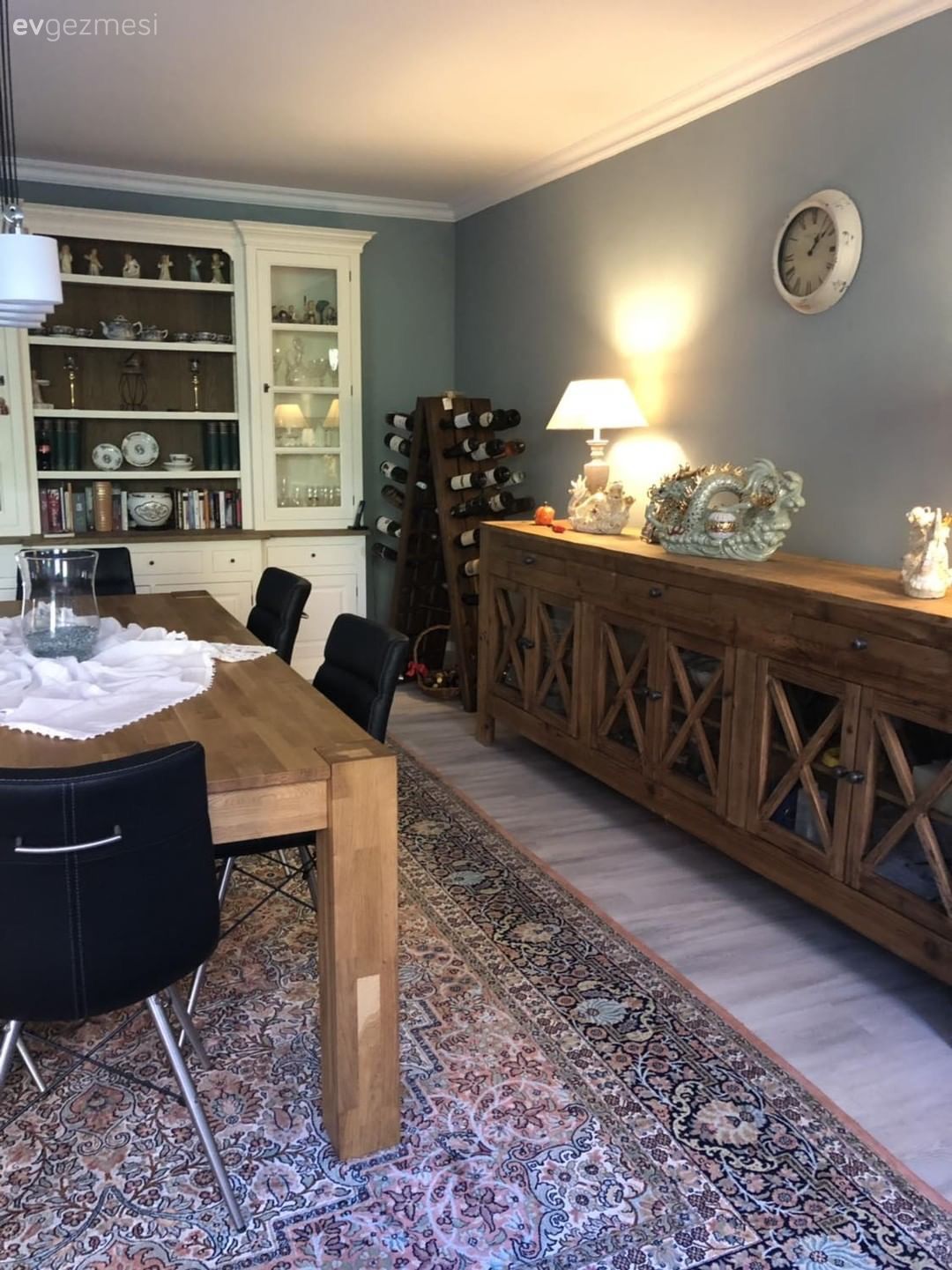 Yemek Odası, Konsol, Ahşap Mobilya, Abajur, Vitrin