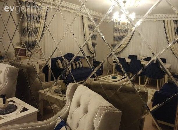 Salon, Duvar ayna kaplama, Baklava ayna