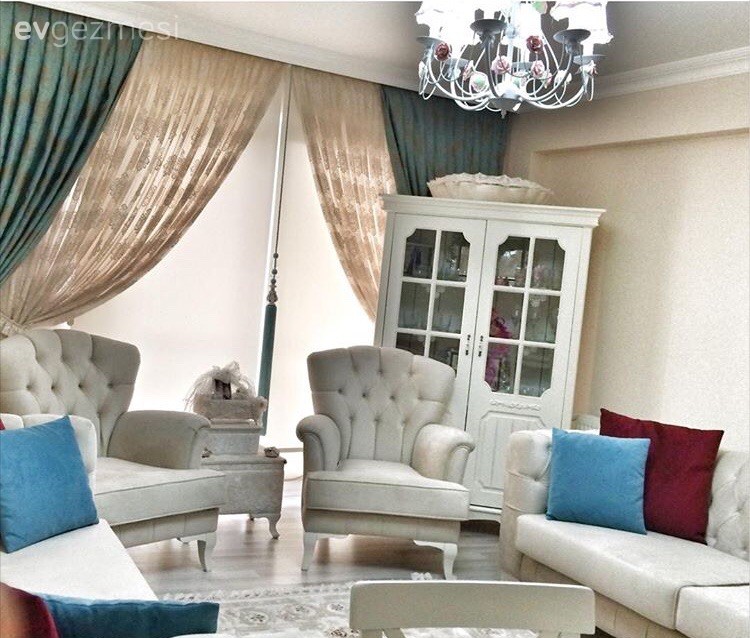 Aydınlatma, Berjer, Beyaz, Perde, Salon