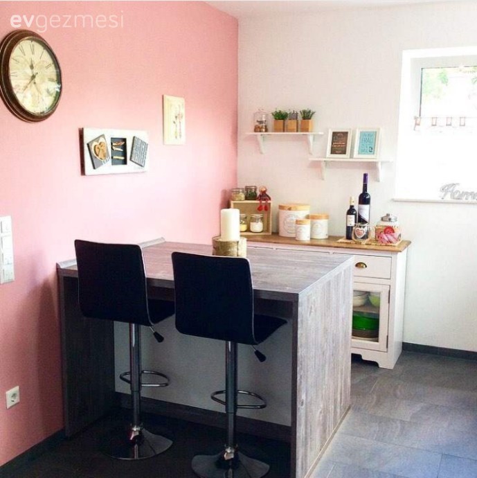 Duvar dekorasyonu, Gri, Mutfak, Pembe