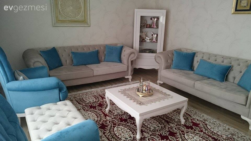 Halı, Mavi, Salon, Sehpa