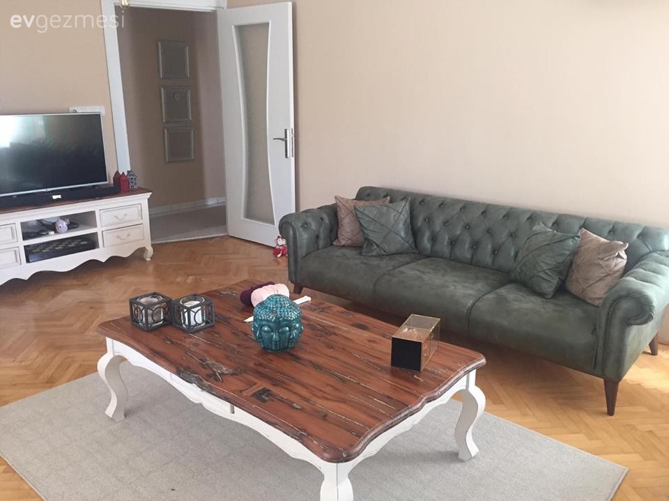 Ahşap Mobilya, Halı, Orta sehpa, Salon, Tv ünitesi, Yeşil