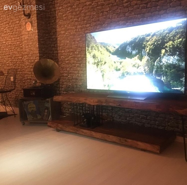 Masif ahşap, Salon, Tv ünitesi