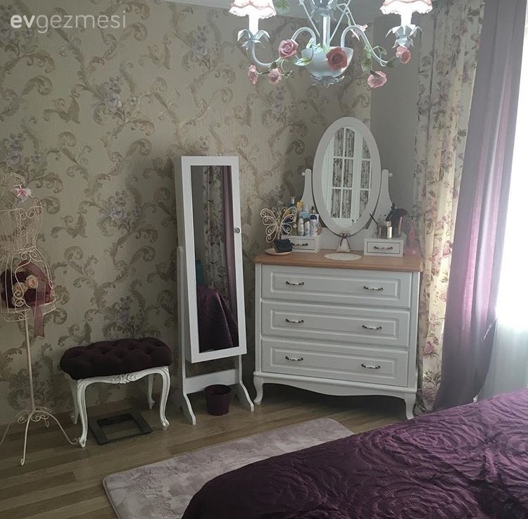 Duvar kağıdı, Mor, Yatak Odası