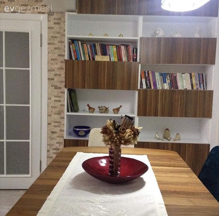 Yemek Odası, Kitaplık, Küçük Ev, Küçük salon dekorasyonu