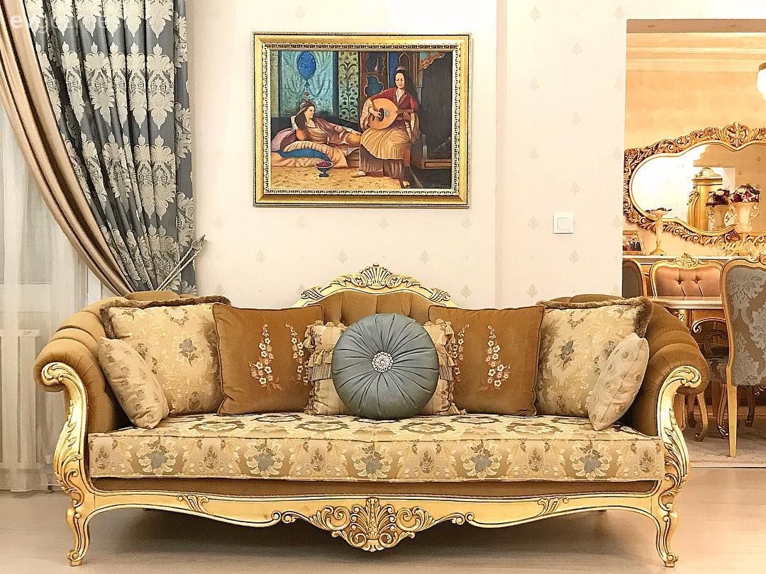 Salon, Tablo, Klasik, Altın, Fon perde