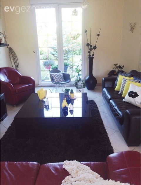 Dekoratif Objeler, Kırmızı, Salon, Siyah