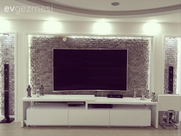 Duvar dekorasyonu, Salon, Tv ünitesi