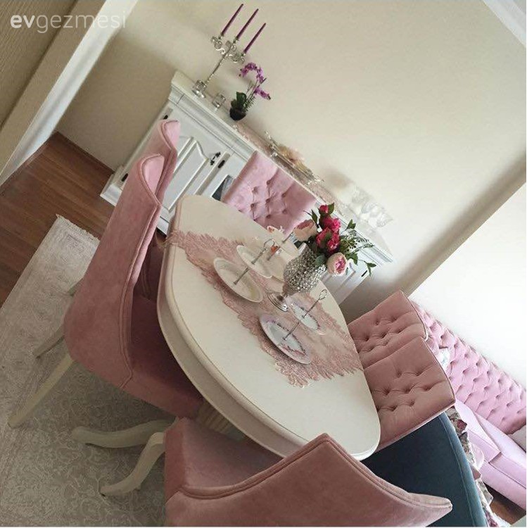Yemek Odası, Salon, Pembe, Konsol, Dekoratif Objeler, Halı