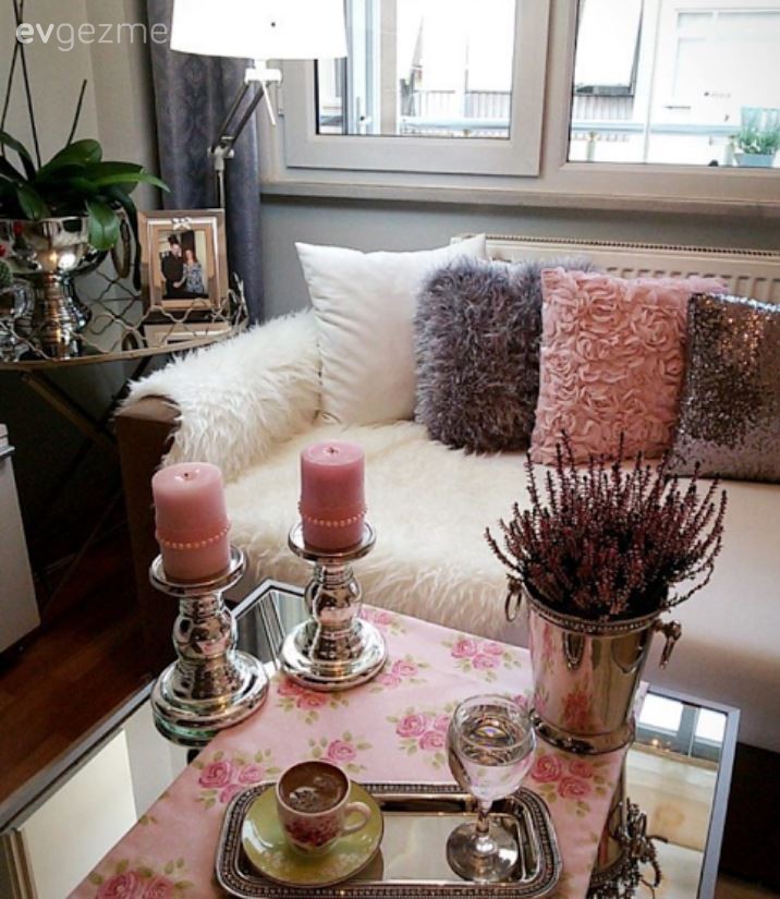 Çiçekler, Gri, Mum, Pembe, Kırlent