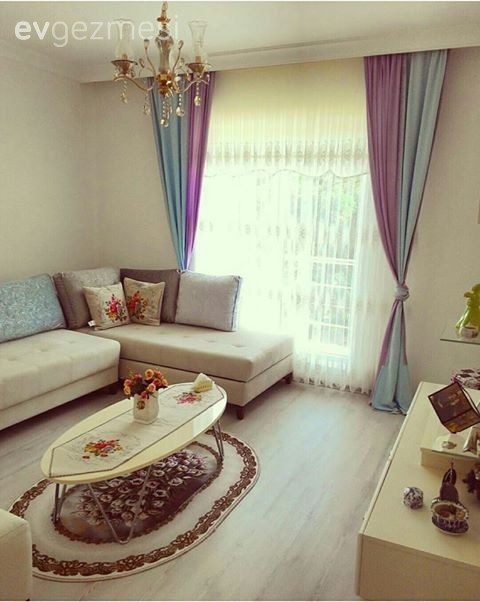 Köşe koltuk, Krem, Oturma Odası, Perde