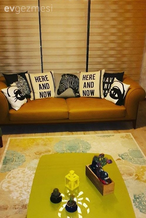 Halı, Salon, Sarı, Kırlent