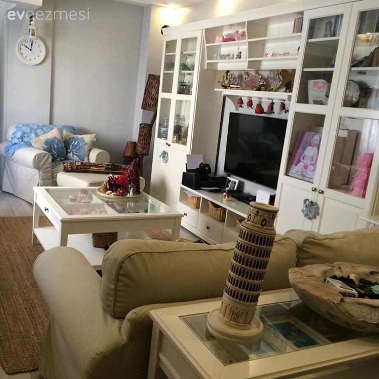 Beyaz, Ikea, Salon, Tv ünitesi