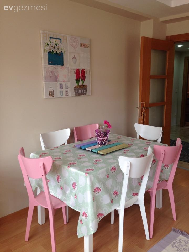 Beyaz, Pembe, Yemek Odası